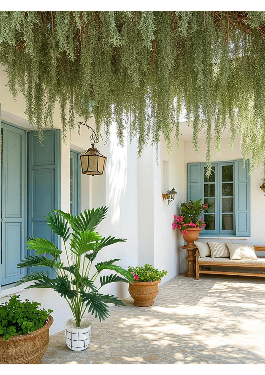 Yapay Ağaç Areka Palmiye 24 Yaprak 90CM Plastik Saksıda Yapay Salon Çiçeği Ev Dekorasyon Hediye Çiçek